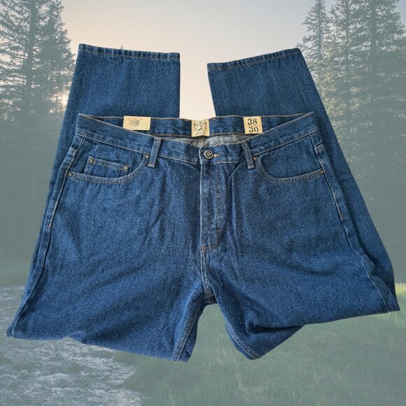 Rugged Men's Heavy Cotton Redhead Classic Fit Denim Blue Durable Outdoor Jeans - Picture 3 of 6